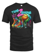 Time 2 Shine Basketball Shoes T-Shirt - black t-shirt on white background