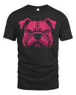 Fierce Bulldog Face T-Shirt - black t-shirt on white background