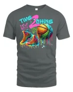 Time 2 Shine Basketball Shoes T-Shirt - gray t-shirt on white background