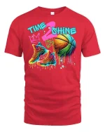Time 2 Shine Basketball Shoes T-Shirt - red t-shirt on white background
