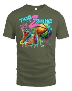 Time 2 Shine Basketball Shoes T-Shirt - military green t-shirt on white background