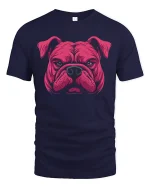 Fierce Bulldog Face T-Shirt - navy t-shirt on white background