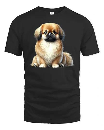 Cute Fluffy Dog Lover Graphic Pet T-Shirt - black t-shirt on white background