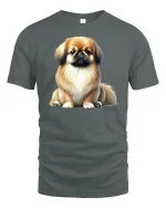 Cute Fluffy Dog Lover Graphic Pet T-Shirt - gray t-shirt on white background