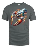 Fierce Lobster Graphic Tee - gray t-shirt on white background