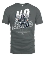 No Excuses Angel Streetwear T-Shirt - gray t-shirt on white background