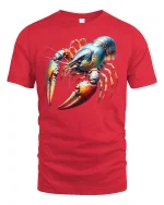 Fierce Lobster Graphic Tee - red t-shirt on white background
