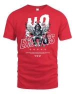 No Excuses Angel Streetwear T-Shirt - red t-shirt on white background