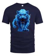 Fierce Blue Panther Graphic Tee - navy t-shirt on white background