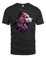 Mystic Wolf Clouds Graphic T-Shirt - black t-shirt on white background