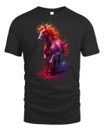 Fiery Spirit Horse T-Shirt - black t-shirt on white background
