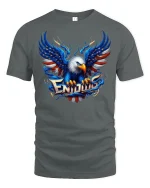USA Bald Eagle T-Shirt - gray t-shirt on white background
