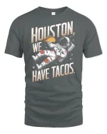 Houston We Have Tacos Tee - gray t-shirt on white background