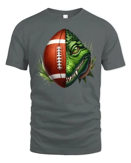 Alligator Football Fusion T-Shirt - gray t-shirt on white background