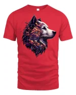Mystic Wolf Clouds Graphic T-Shirt - red t-shirt on white background