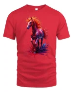 Fiery Spirit Horse T-Shirt - red t-shirt on white background