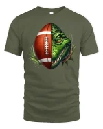 Alligator Football Fusion T-Shirt - military green t-shirt on white background