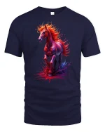 Fiery Spirit Horse T-Shirt - navy t-shirt on white background