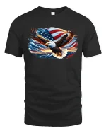 American Eagle USA Flag T-Shirt - black t-shirt on white background