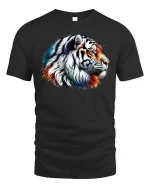 Majestic Tiger Head Graphic T-Shirt - black t-shirt on white background