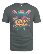 Drip Strong Baseball T-Shirt - gray t-shirt on white background