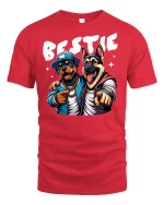 Funny Dog Bestie T-Shirt - red t-shirt on white background