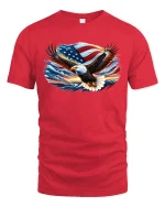 American Eagle USA Flag T-Shirt - red t-shirt on white background