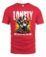 Lonely Hand of Fire Graphic Tee - red t-shirt on white background