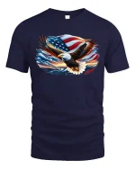 American Eagle USA Flag T-Shirt - navy t-shirt on white background