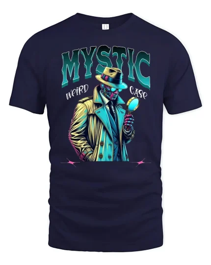 Mystic Detective Weird Case T-Shirt - navy t-shirt on white background
