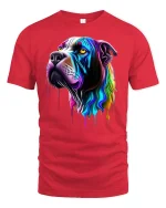Rainbow Drip Dog Art Tee - red t-shirt on white background