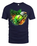 American Eagle Softball Fire Tee - navy t-shirt on white background