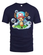 Cute Anime Reindeer Tee - navy t-shirt on white background