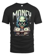 Zombie Money Graphic Tee - black t-shirt on white background