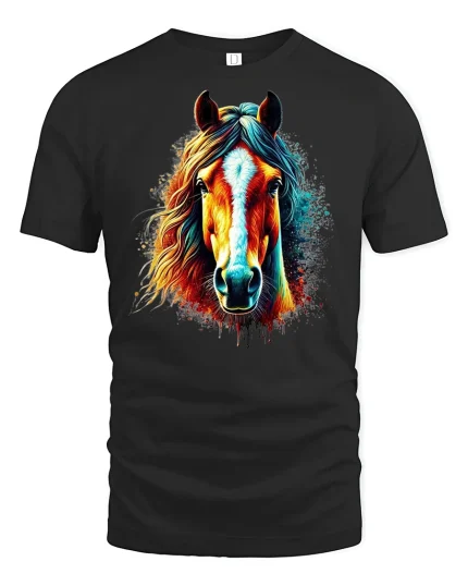 Wild Spirit Horse Graphic Tee - black t-shirt on white background