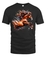 Wild Mustang Spirit Horse T-Shirt - black t-shirt on white background