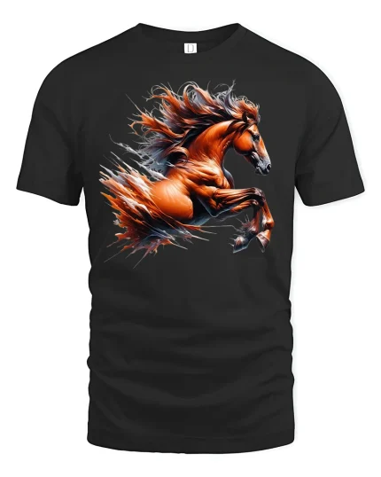 Wild Mustang Spirit Horse T-Shirt - black t-shirt on white background