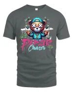 Paper Chaser Bear Hip Hop Tee - gray t-shirt on white background