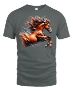 Wild Mustang Spirit Horse T-Shirt - gray t-shirt on white background