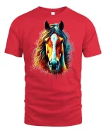 Wild Spirit Horse Graphic Tee - red t-shirt on white background