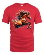 Wild Mustang Spirit Horse T-Shirt - red t-shirt on white background