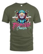 Paper Chaser Bear Hip Hop Tee - military green t-shirt on white background