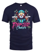 Paper Chaser Bear Hip Hop Tee - navy t-shirt on white background