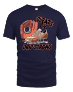 Baseball Cleats Drip Strong T-Shirt - navy t-shirt on white background