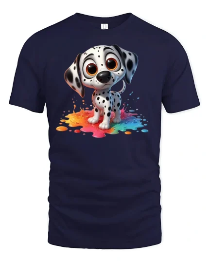 Cute Dalmatian Puppy T-Shirt for Dog Lovers Gift - navy t-shirt on white background