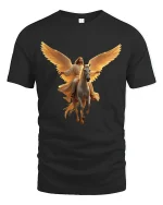 Heavenly Rider Angel T-Shirt for Faith and Hope Lovers - black t-shirt on white background