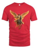 Heavenly Rider Angel T-Shirt for Faith and Hope Lovers - red t-shirt on white background