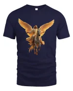 Heavenly Rider Angel T-Shirt for Faith and Hope Lovers - navy t-shirt on white background