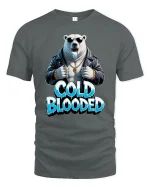 Cold Blooded Polar Bear Cool Attitude Graphic Tee - gray t-shirt on white background