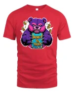 Money Talks Bear T-Shirt Funny Rich Vibes Streetwear - red t-shirt on white background